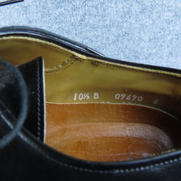 Allen Edmonds Brogue Toe Cap Men Derby Oxfords Size 10.5 Narrow Black Leather - Picture 7 of 10